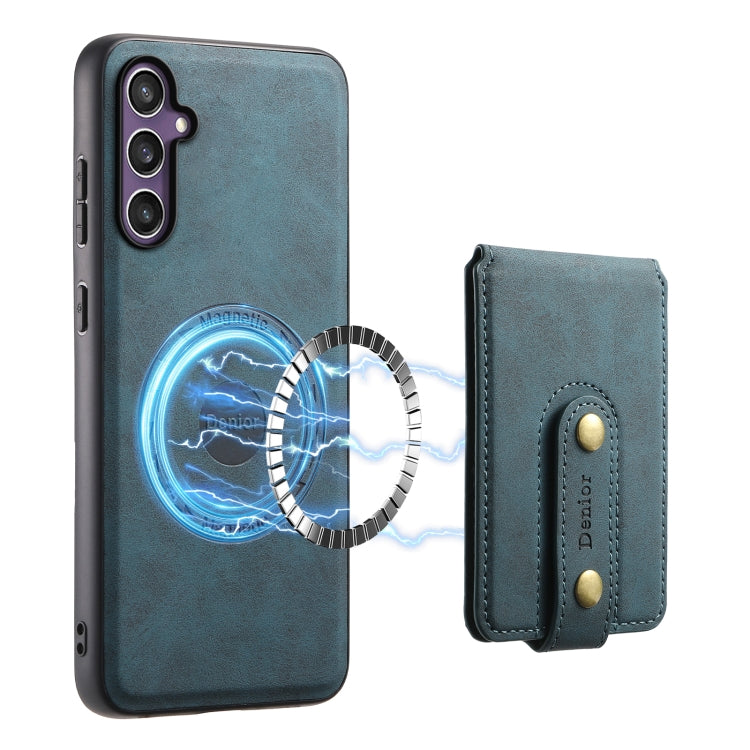 For Samsung Galaxy S23 FE 5G Denior D14 NK Retro Pattern MagSafe Magnetic Card Holder Leather Phone Case