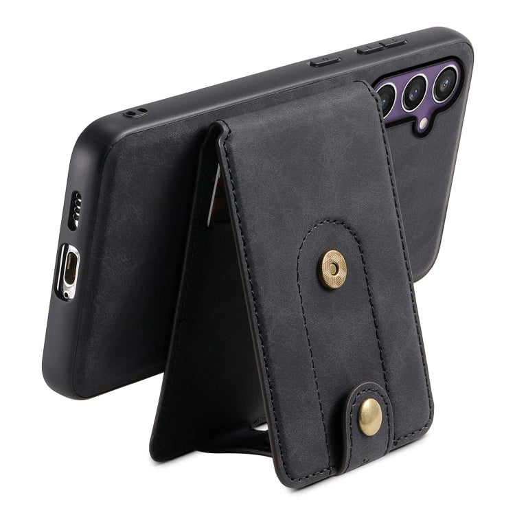 For Samsung Galaxy S23 FE 5G Denior D14 NK Retro Pattern MagSafe Magnetic Card Holder Leather Phone Case