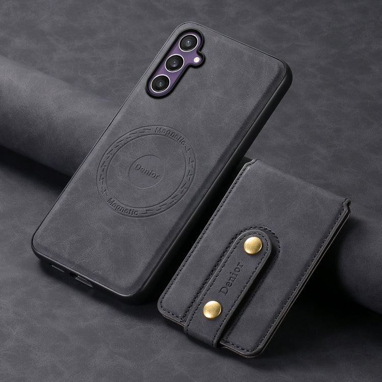For Samsung Galaxy S23 FE 5G Denior D14 NK Retro Pattern MagSafe Magnetic Card Holder Leather Phone Case