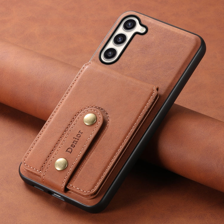 For Samsung Galaxy S23+ 5G Denior D14 NK Retro Pattern MagSafe Magnetic Card Holder Leather Phone Case