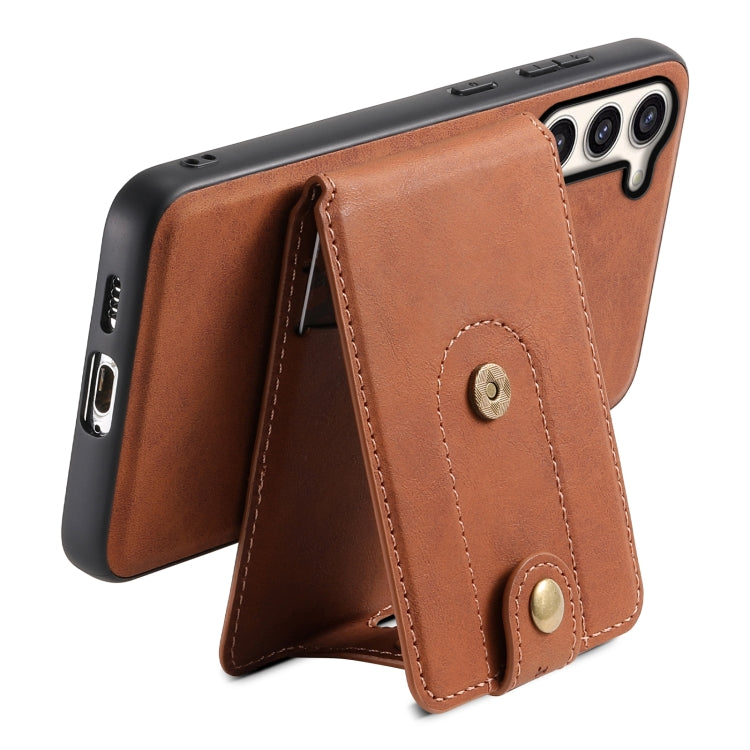 For Samsung Galaxy S23+ 5G Denior D14 NK Retro Pattern MagSafe Magnetic Card Holder Leather Phone Case