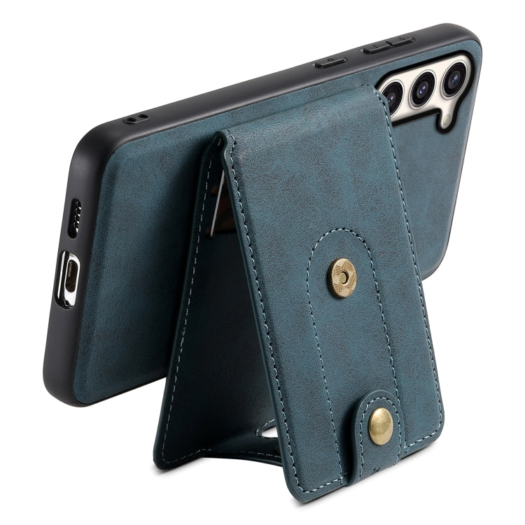 For Samsung Galaxy S23+ 5G Denior D14 NK Retro Pattern MagSafe Magnetic Card Holder Leather Phone Case