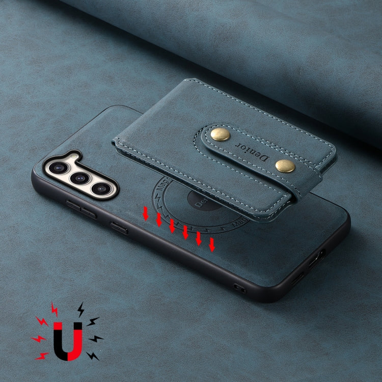 For Samsung Galaxy S23+ 5G Denior D14 NK Retro Pattern MagSafe Magnetic Card Holder Leather Phone Case