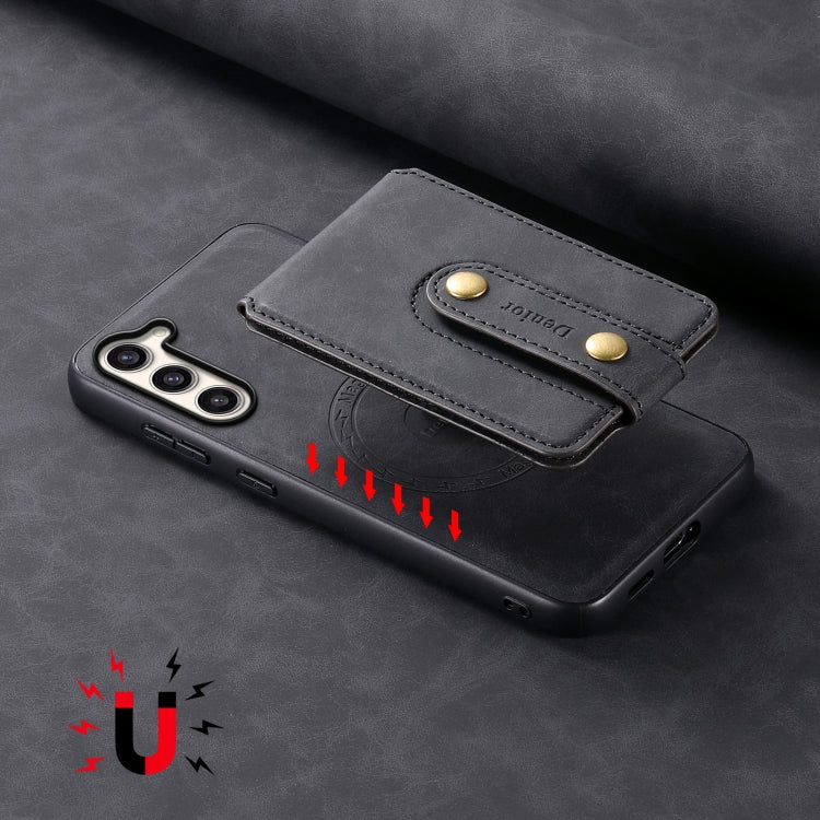 For Samsung Galaxy S23+ 5G Denior D14 NK Retro Pattern MagSafe Magnetic Card Holder Leather Phone Case
