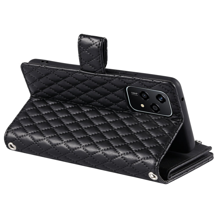 For Honor 200 Lite Global Glitter Lattice Zipper Wallet Leather Phone Case
