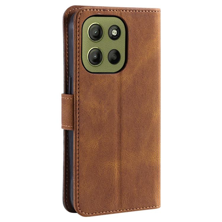 For Motorola Moto G15 Nail Skin Feel Stitching Calf Texture Leather Phone Case