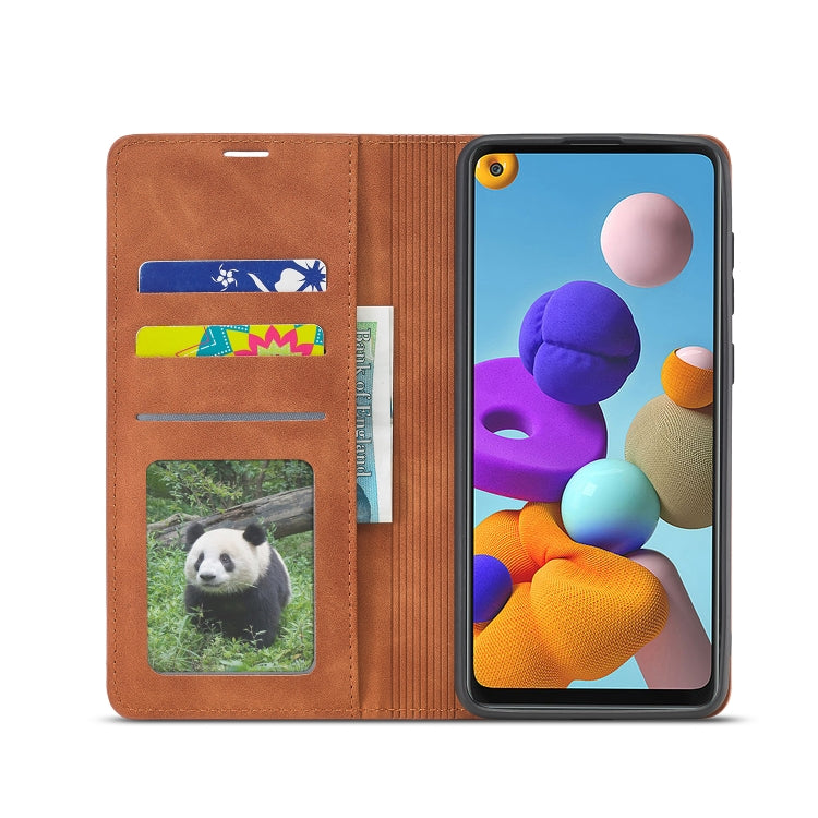 For Samsung Galaxy A21s Forwenw Dream Series Oil Edge Strong Magnetism Horizontal Flip Leather Case with Holder & Card Slots & Wallet & Photo Frame