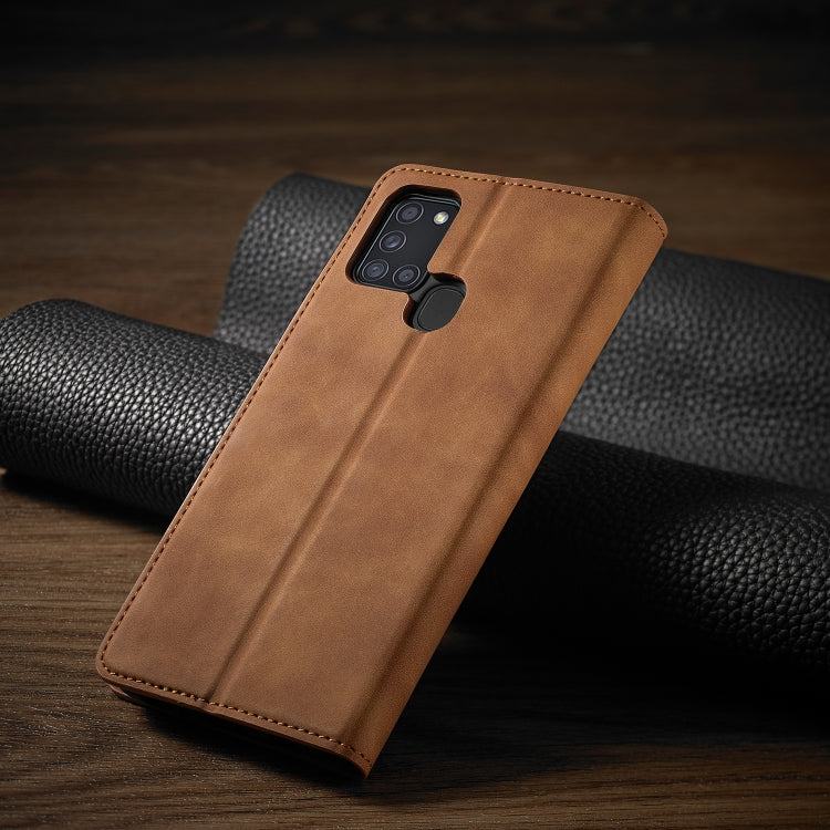 For Samsung Galaxy A21s Forwenw Dream Series Oil Edge Strong Magnetism Horizontal Flip Leather Case with Holder & Card Slots & Wallet & Photo Frame