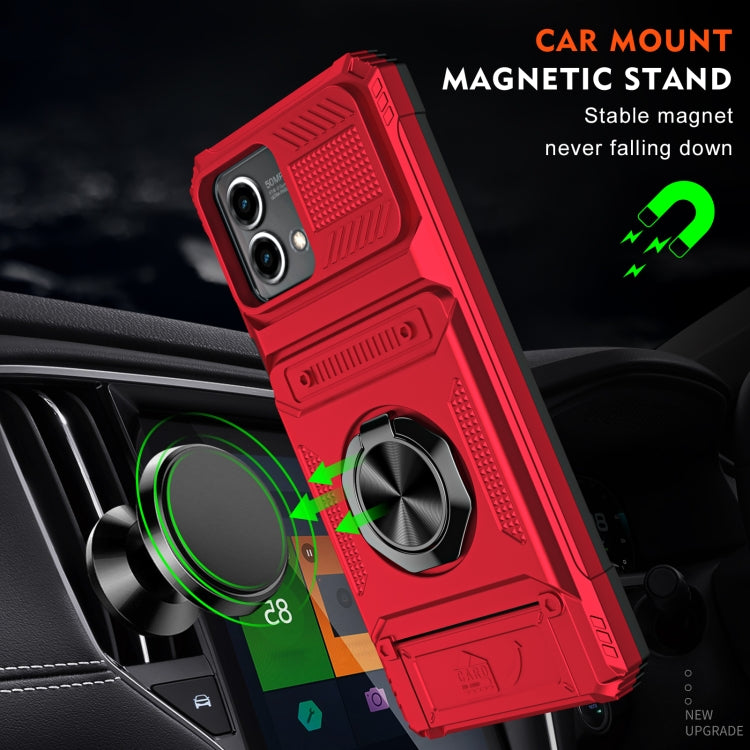 For Motorola Moto G Stylus 5G 2023 TPU+PC Shockproof Card Slot Phone Case with Metal Ring Holder
