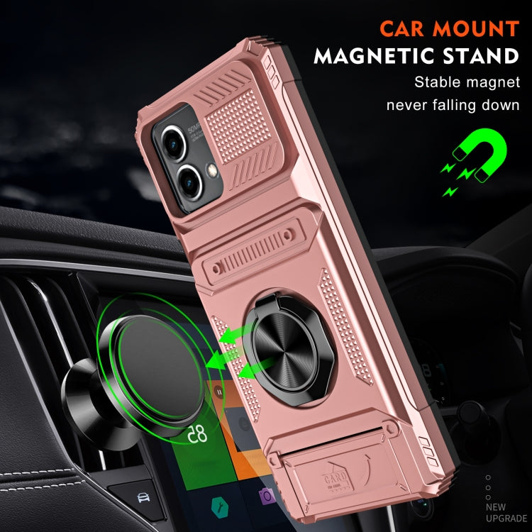For Motorola Moto G Stylus 5G 2023 TPU+PC Shockproof Card Slot Phone Case with Metal Ring Holder