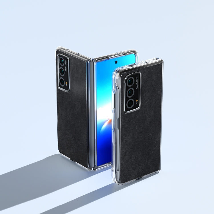 For Honor Magic Vs2 PU Leather Transparent Edge Phone Case