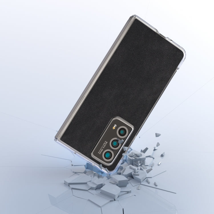 For Honor Magic Vs2 PU Leather Transparent Edge Phone Case