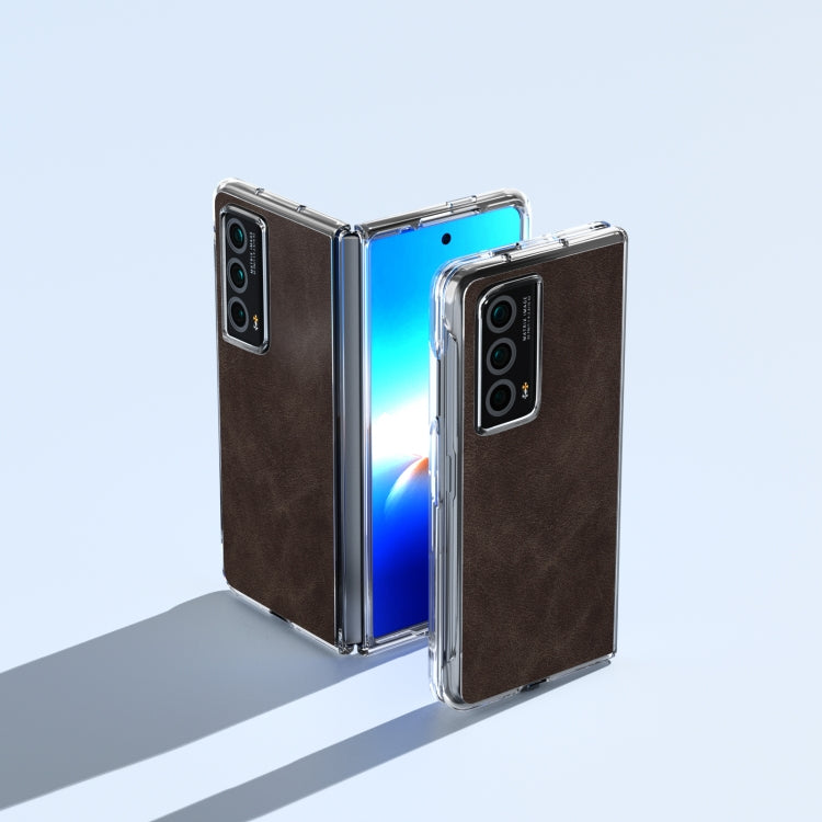 For Honor Magic Vs2 PU Leather Transparent Edge Phone Case