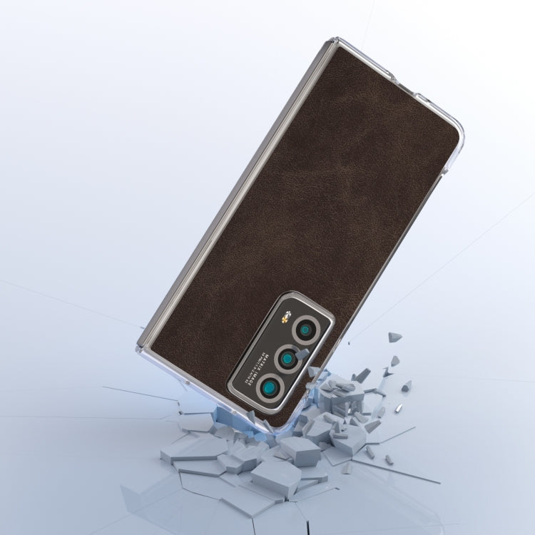 For Honor Magic Vs2 PU Leather Transparent Edge Phone Case