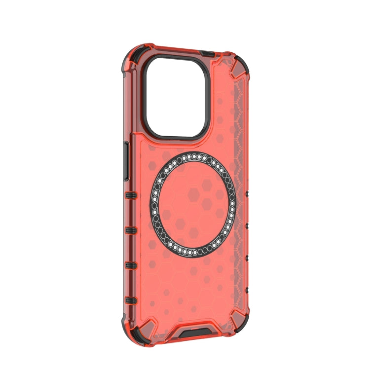 For iPhone 15 Pro Honeycomb Magnetic Ring Shockproof Phone Case