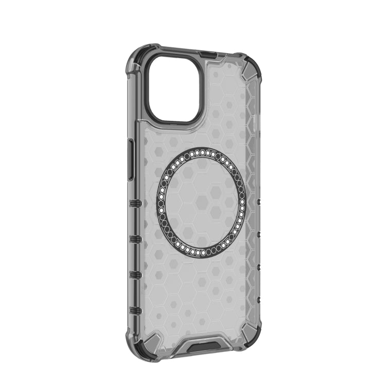 For iPhone 14 Honeycomb Magnetic Ring Shockproof Phone Case