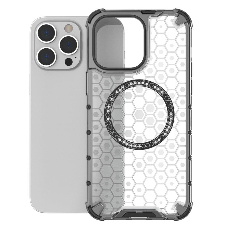 For iPhone 14 Pro Honeycomb Magnetic Ring Shockproof Phone Case