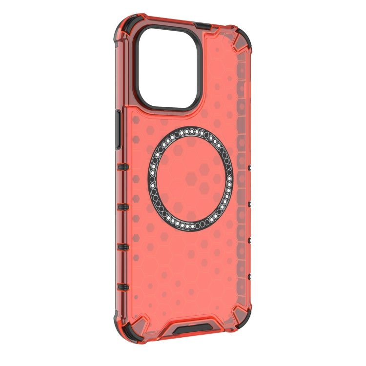 For iPhone 14 Pro Honeycomb Magnetic Ring Shockproof Phone Case