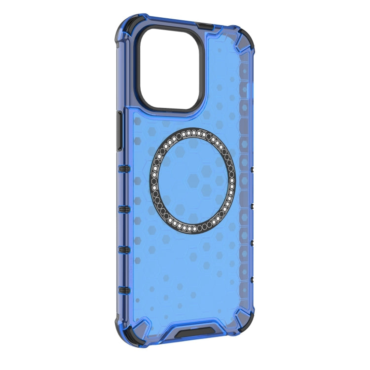 For iPhone 14 Pro Max Honeycomb Magnetic Ring Shockproof Phone Case