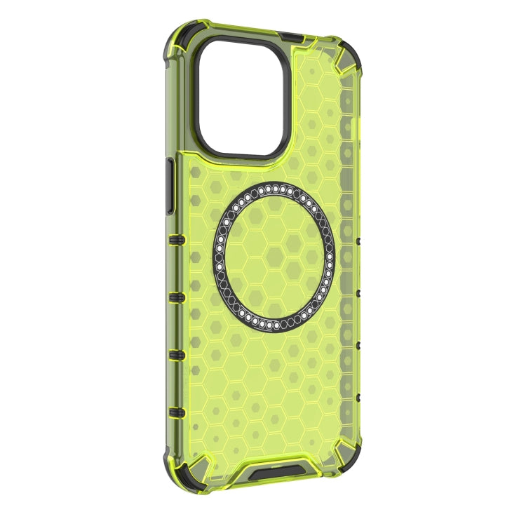 For iPhone 14 Pro Max Honeycomb Magnetic Ring Shockproof Phone Case