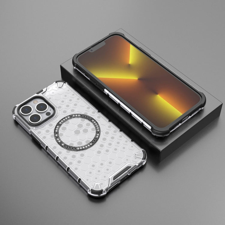 For iPhone 13 Pro Max Honeycomb Magnetic Ring Shockproof Phone Case