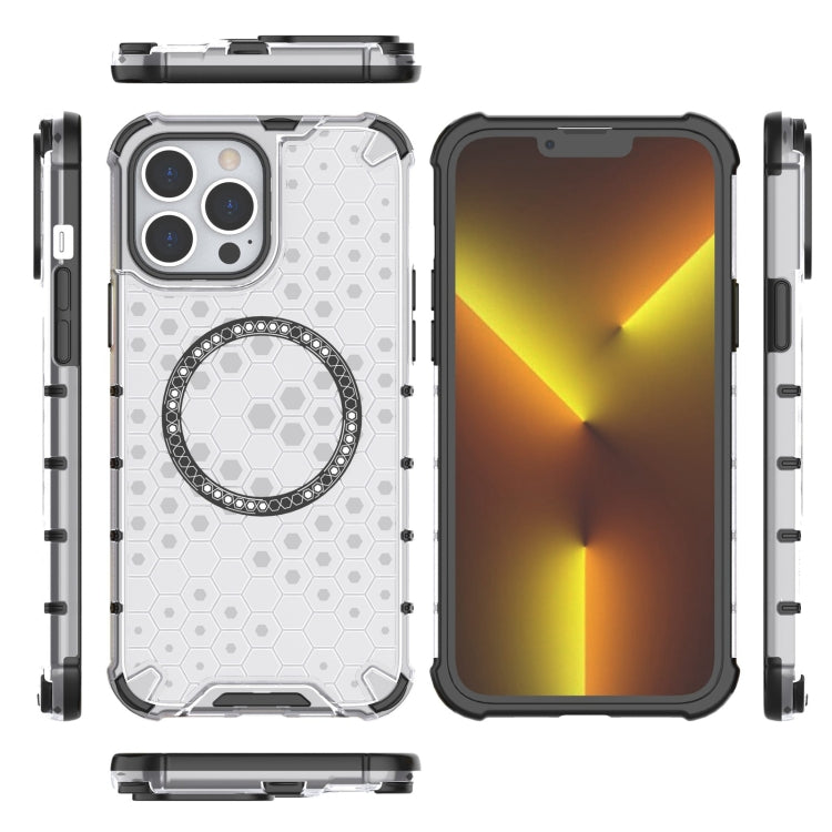 For iPhone 13 Pro Max Honeycomb Magnetic Ring Shockproof Phone Case
