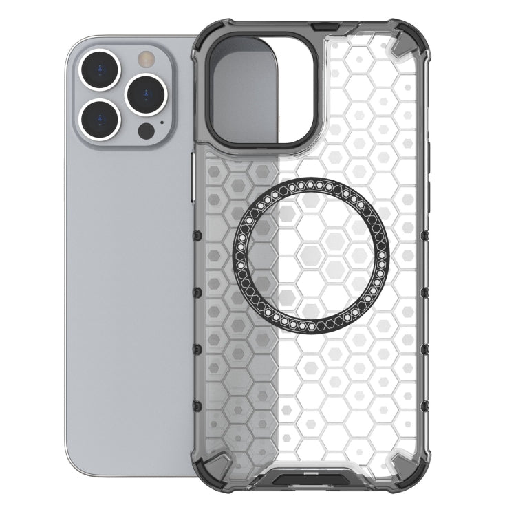 For iPhone 13 Pro Max Honeycomb Magnetic Ring Shockproof Phone Case
