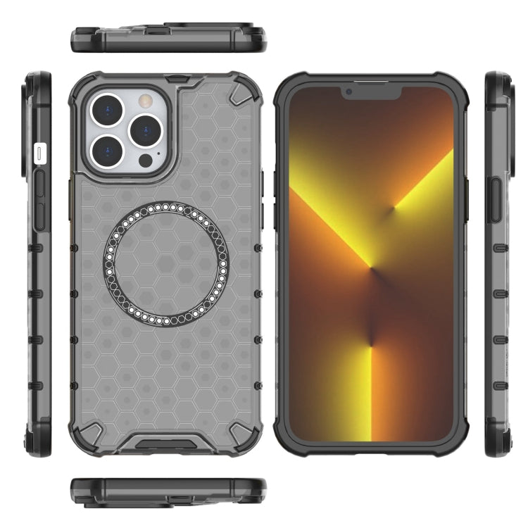 For iPhone 13 Pro Max Honeycomb Magnetic Ring Shockproof Phone Case