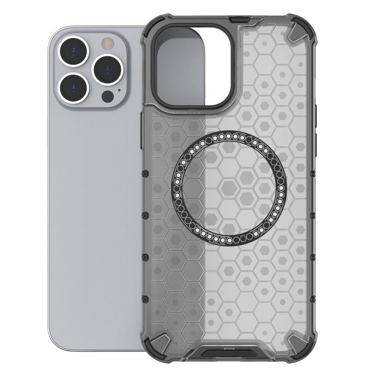 For iPhone 13 Pro Max Honeycomb Magnetic Ring Shockproof Phone Case