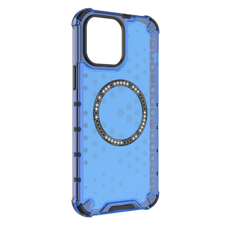 For iPhone 13 Pro Max Honeycomb Magnetic Ring Shockproof Phone Case