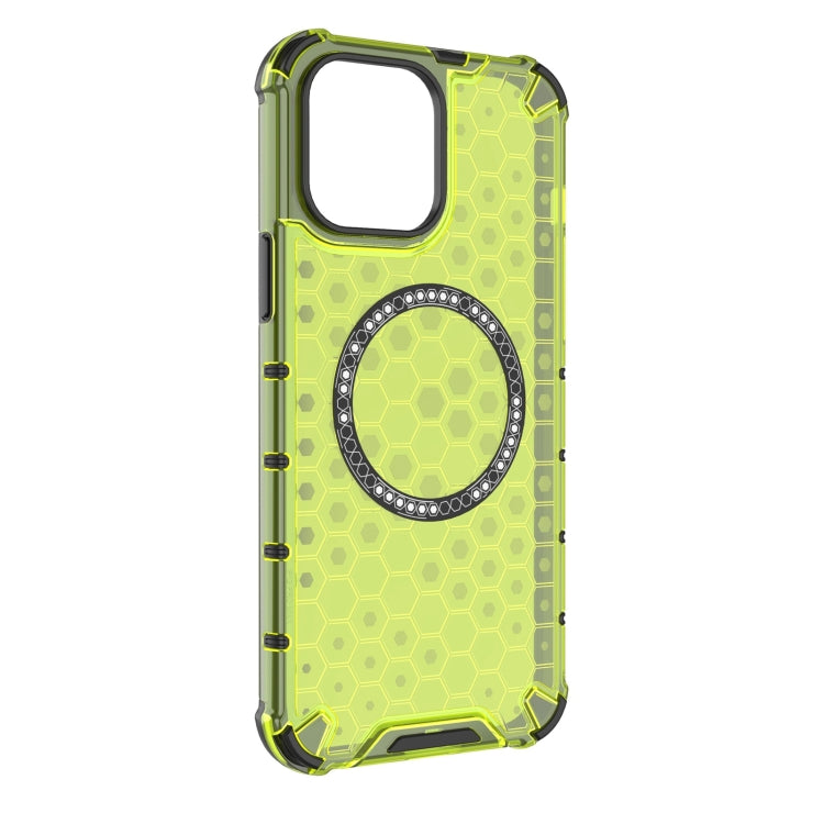 For iPhone 13 Pro Max Honeycomb Magnetic Ring Shockproof Phone Case