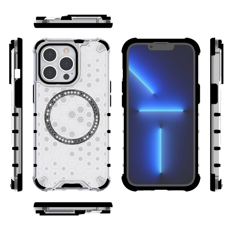 For iPhone 13 Pro Honeycomb Magnetic Ring Shockproof Phone Case