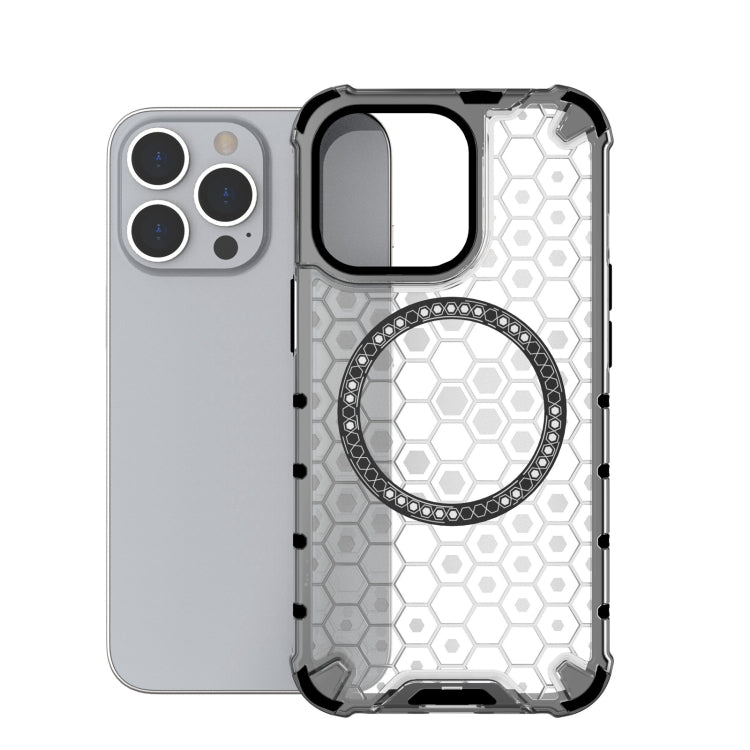 For iPhone 13 Pro Honeycomb Magnetic Ring Shockproof Phone Case