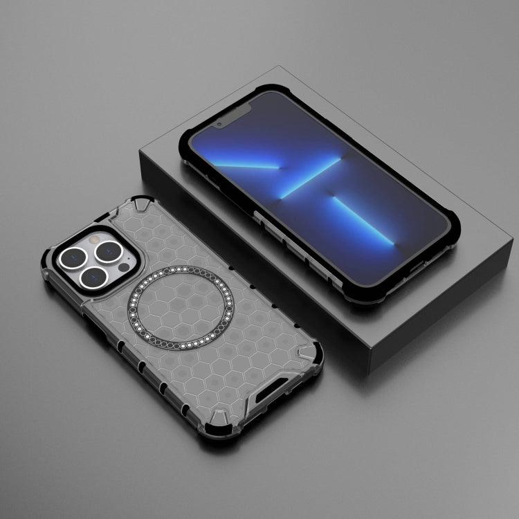For iPhone 13 Pro Honeycomb Magnetic Ring Shockproof Phone Case