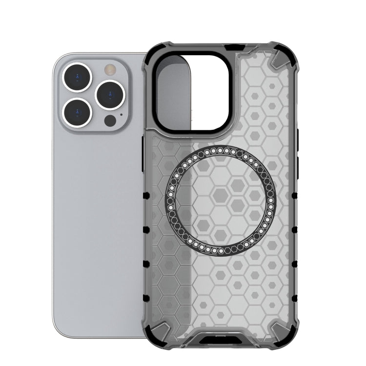 For iPhone 13 Pro Honeycomb Magnetic Ring Shockproof Phone Case