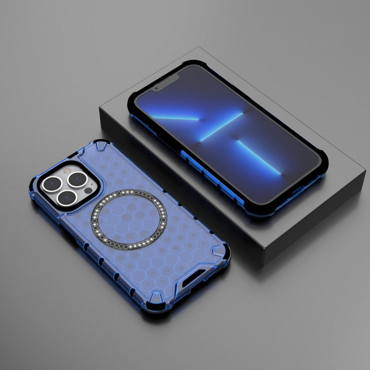 For iPhone 13 Pro Honeycomb Magnetic Ring Shockproof Phone Case