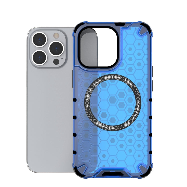 For iPhone 13 Pro Honeycomb Magnetic Ring Shockproof Phone Case