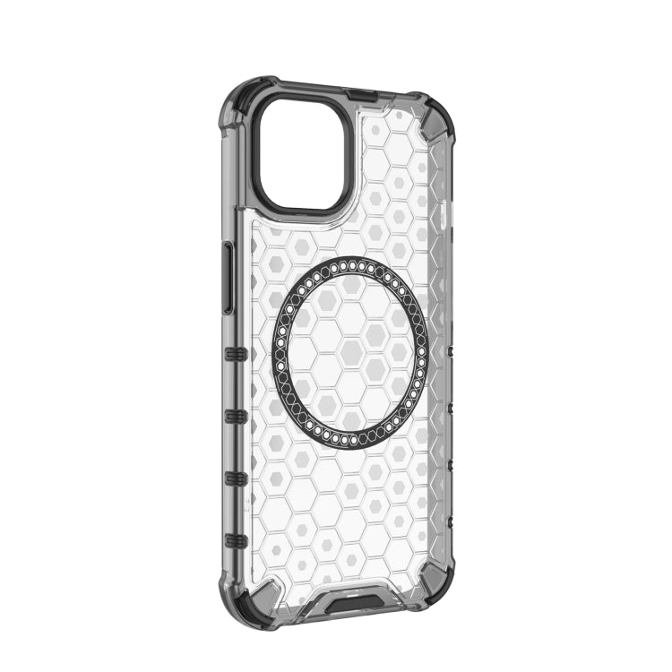 For iPhone 13 Honeycomb Magnetic Ring Shockproof Phone Case