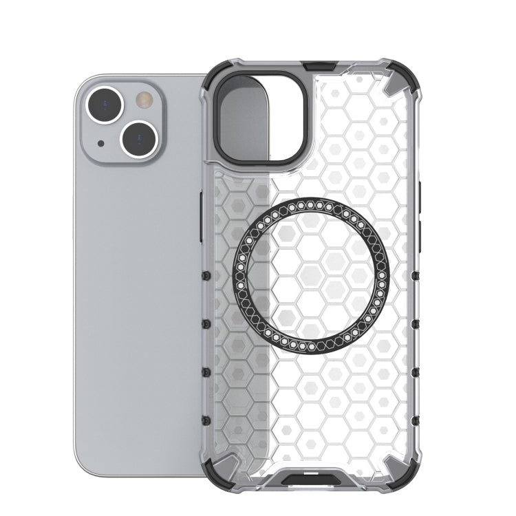 For iPhone 13 Honeycomb Magnetic Ring Shockproof Phone Case