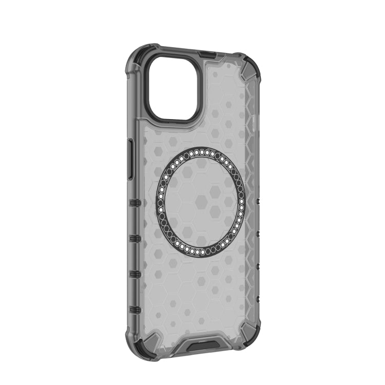 For iPhone 13 Honeycomb Magnetic Ring Shockproof Phone Case