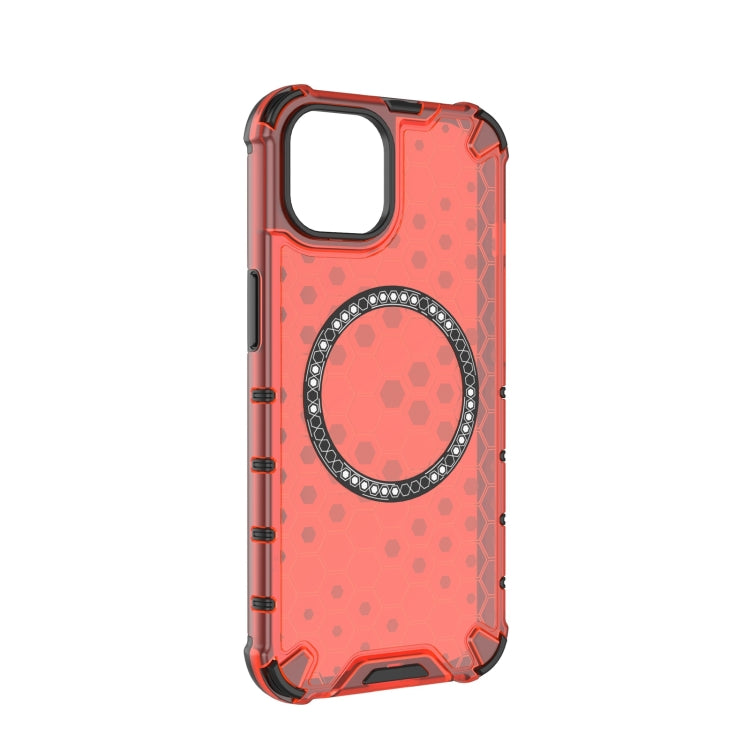 For iPhone 13 Honeycomb Magnetic Ring Shockproof Phone Case