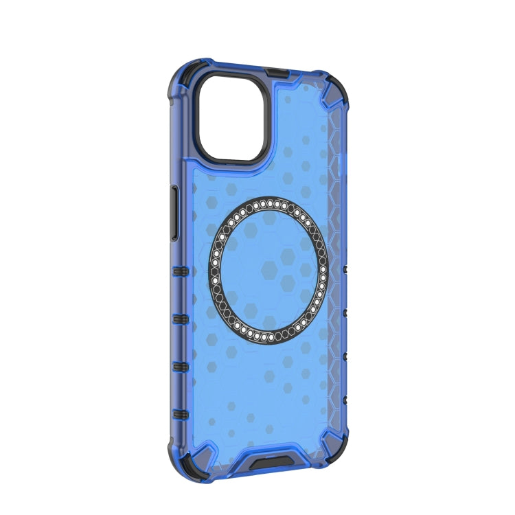 For iPhone 13 Honeycomb Magnetic Ring Shockproof Phone Case