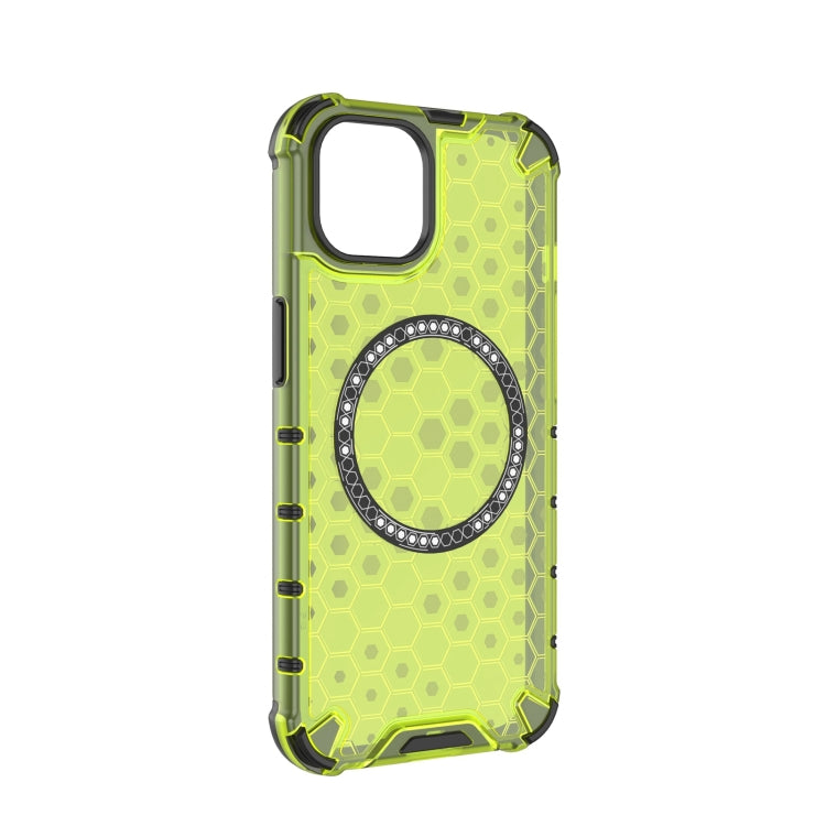For iPhone 13 Honeycomb Magnetic Ring Shockproof Phone Case