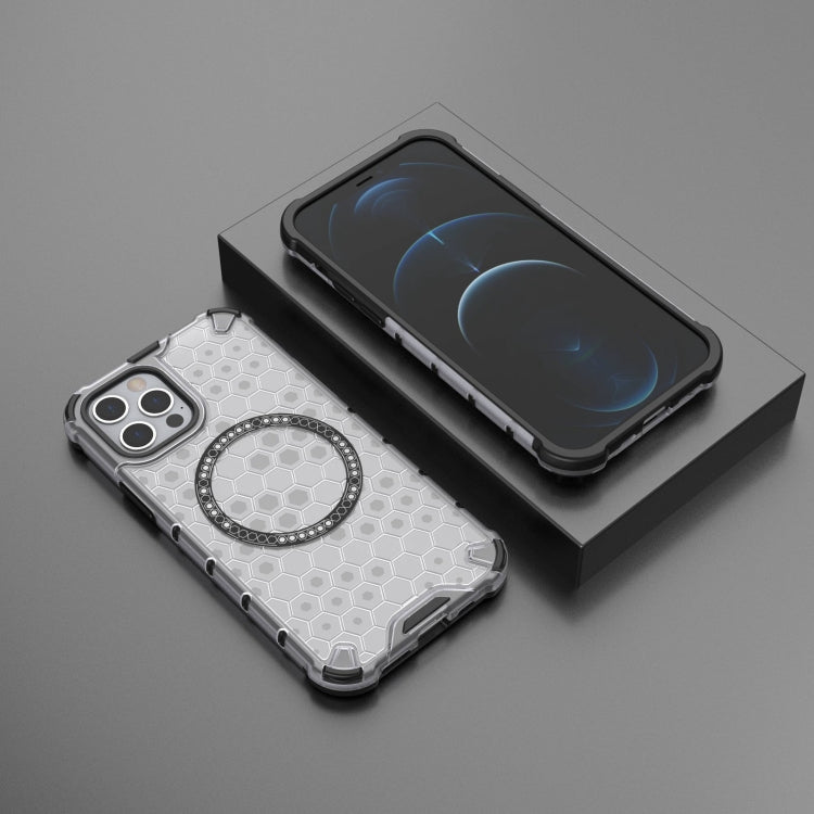 For iPhone 12 Pro Max Honeycomb Magnetic Ring Shockproof Phone Case