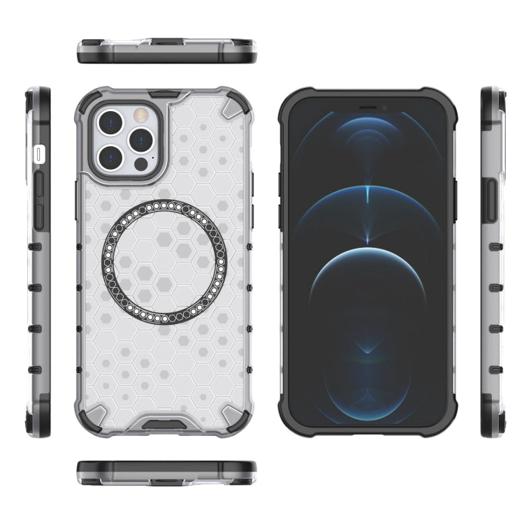 For iPhone 12 Pro Max Honeycomb Magnetic Ring Shockproof Phone Case