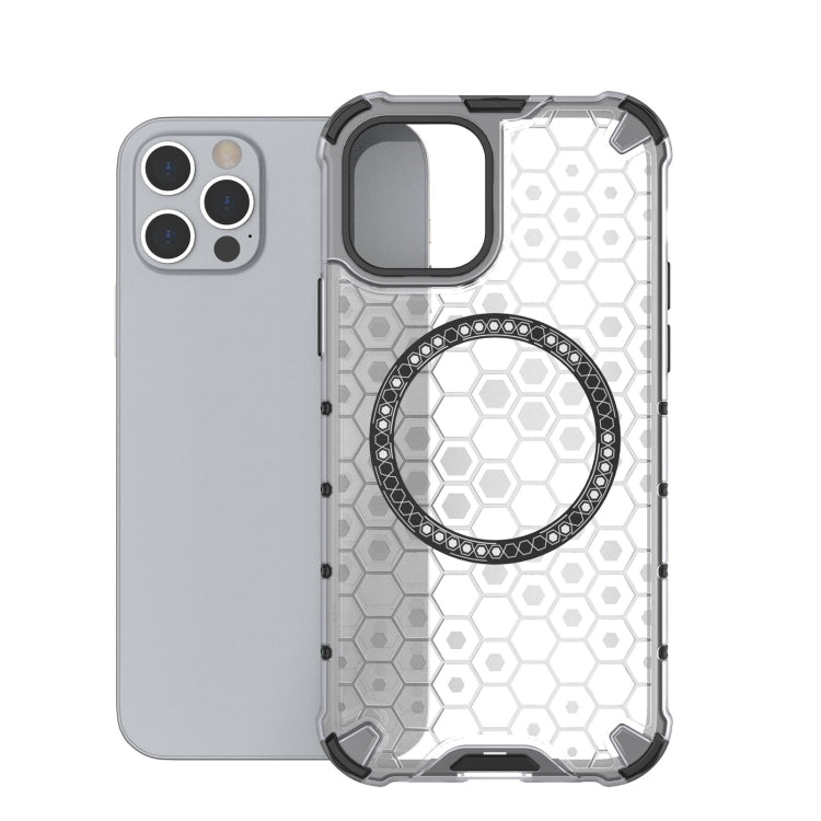 For iPhone 12 Pro Max Honeycomb Magnetic Ring Shockproof Phone Case