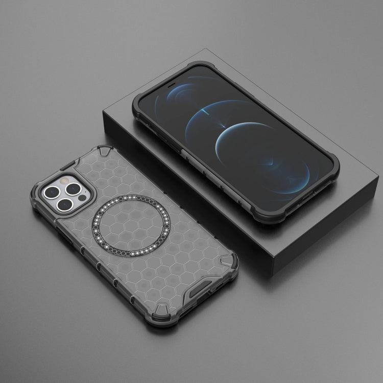 For iPhone 12 Pro Max Honeycomb Magnetic Ring Shockproof Phone Case