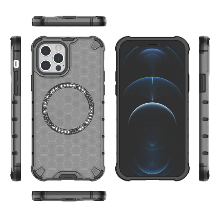 For iPhone 12 Pro Max Honeycomb Magnetic Ring Shockproof Phone Case