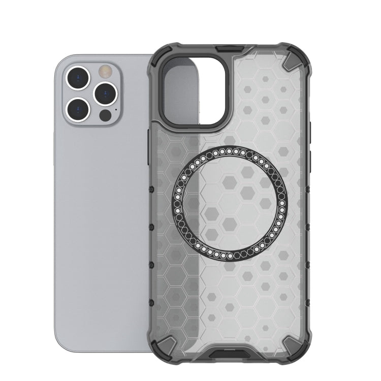 For iPhone 12 Pro Max Honeycomb Magnetic Ring Shockproof Phone Case