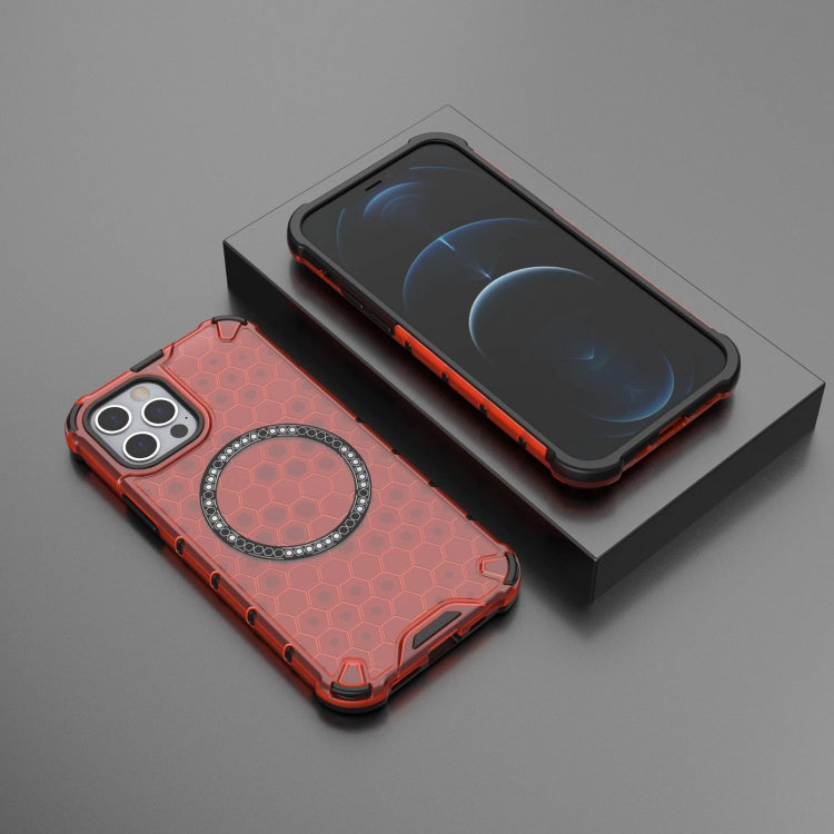 For iPhone 12 Pro Max Honeycomb Magnetic Ring Shockproof Phone Case